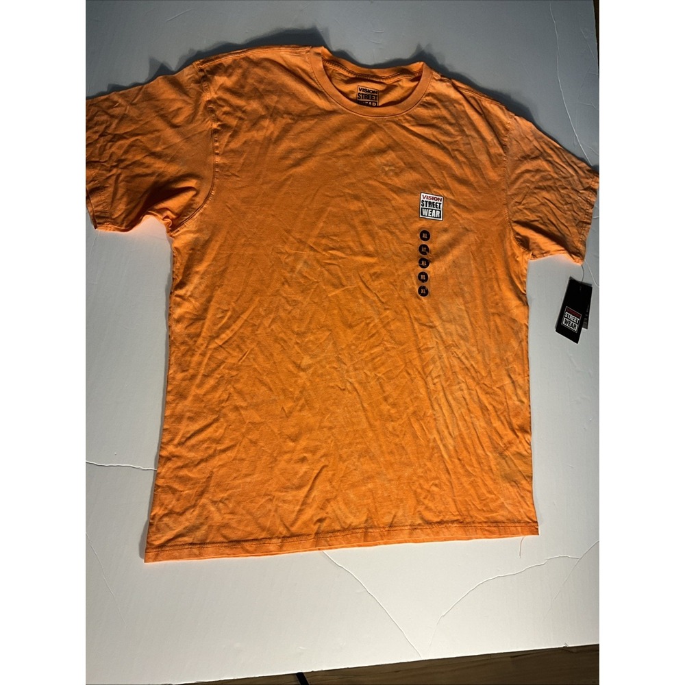 Vision Street Wear T-Shirt Orange Graphic Logo Tee XL NWT Skate